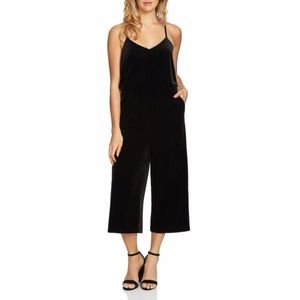 1. State Black Velvet Crop Jumpsuit SZ M - NEW